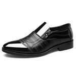 Halfword Men's Business Dress Loafers Classic Slip-on Patent Leather Tuxedo Shoes Black 9.5