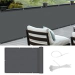 Cool Area balcony privacy screen, PES balcony cover anti-peeping, anti-rain, anti-ultraviolet, 90x500 cm, Anthracite