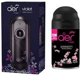 Godrej aer Matic Kit - Automatic Air Freshener Spray with Flexi Control | Violet Valley Bloom (225ml) & Smart Matic Refill - BLUETOOTH ENABLED Automatic Air Freshener | Passion (225ml)