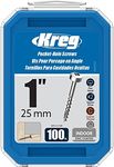 Kreg SPS-C1-100 Zinc Pocket-Hole Screws, 1-Inch #7 Coarse Thread, Pan Head (100 Count)