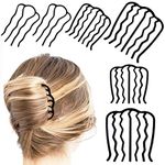 MTRoyaldia 6 Piece Metal Hair Side Combs Hair Fork Clip Teeth Hair Pin Stick For Updo Bun, U Shape For Vintage Hairstyle Hair Accessories,Multi