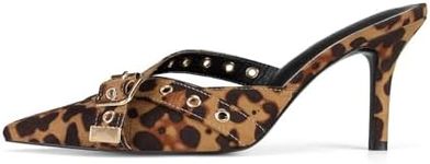 Dsevht Leopard Print Kitten Heels f