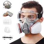 Gas Mask Set Respirator with Filters and Goggle Activated Carbon gas Mask Paint Respirator for Epoxy Resin, Wall Painting, Welding, Polishing, Spraying, Mold Removal, Construction, Wood working
