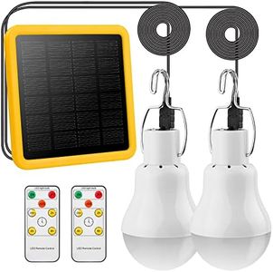 Lámparas Solares con Mando a Distancia 2PCS&3.5M Cable*2, 130Lumen Lámparas Recargables para Exterior Interior, Luces LED Colgantes Linternas Solares para Jardín Emergencia Gallinero Camping Viajar