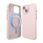 elago Magnetic Silicone Case Compatible with iPhone 15 Case 6.1 Inch Compatible with All MagSafe Accessories - Built-in Magnets, Soft Grip Silicone, Shockproof [Lovely Pink]