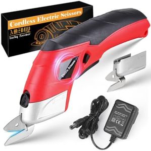 Cordless Electric Scissors Cardboard Cutter - 4V Powerful Box Cutter with 2 Blades Rechargeable Electric Rotary Shears for Cutting Fabric Carpet Carton Leather Fit for DIY Lovers