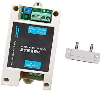 12V DC Wired Water Detectors Water Leak Alarm Module Leakage Flood Sensor with 10A NC NO Relay Output Control (White)