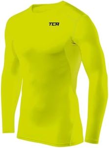 TCA HyperFusion sous T-Shirt Manches Longues Couche de Base de Compression pour Homme - Col Rond/Col Montant - Vert Clair, S