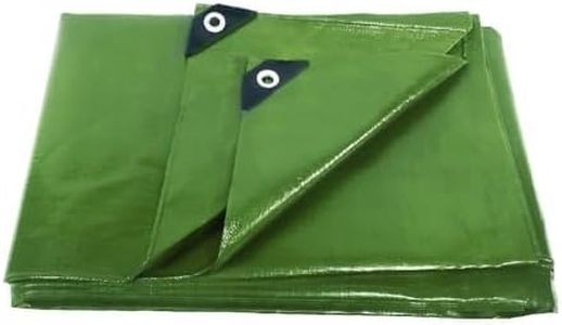 ANSIO Tarpaulin 4m x 4m Water-resistant Tarp Large Camping Cover Sheet – Multipurpose Groundsheet with UV Protection, Weatherproof & Frost-Resistant – Reinforced Eyelets - Green