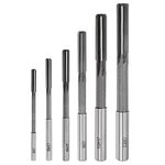 sourcing map Chucking Reamer Set Lathe Machine Reamer Straight Flute Milling Cutter High Speed Steel H7 Tolerance (4mm 5mm 6mm 8mm 10mm 12mm) 6pcs