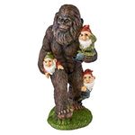 Design Toscano Schlepping the Garden Gnomes Bigfoot Yeti Garden Statue, 41 cm, Polyresin, Full Color