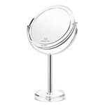 Auxmir Magnifying Makeup Mirror with 1X / 10X Magnification, High Definition, 6’’ Double Sided Vanity Tabletop Mirror with Crystal-like Style, 360° Rotation for Dressing Table, Desk, Bathroom, Bedroom