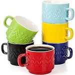 AVLA 6 Pack Stackable Coffee Mugs, 