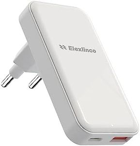 20W Chargeur Secteur Rapide, Elexlinco Double-Port Chargeur Rapide avec PD 20W et QC 3.0 18W Compatible avec iPhone 13 Pro Max/SE 2022 12 Pro/11/XR/X/8 Plus/iPad Pro/iPad Mini 6/iPad Air (Blanche)