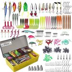 FREE FISHER 318pcs Fishing Lures Baits Accessories Kit Including Fishing Soft Lures,Hooks,Weights Sinkers,Jigs,Crankbait,Minnow,Swivels,Beads Terminal Tackle Kits for Fresh and Saltwater