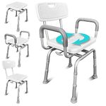 Vive Swivel Shower Chair with Arms and Back - Small, Narrow, Medical, Universal Bath Tub Transfer Bench - Safe Adjustable Handicap Stool, Inside Bathtub Bathroom Rotating Safety Sliding