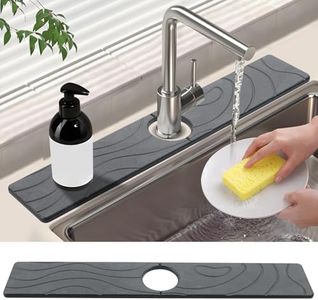 FUYAHA Faucet Mat for Kitchen Sink - Diatomite Quick Dry Sink Splash Guard, Super Absorbent, Kitchen Stone Sink Tray, Faucet Splash Guard for Bathroom Counter (23.62 * 3.93")