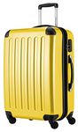 HAUPTSTADTKOFFER - Alex - Luggage Suitcase Hardside Spinner Trolley 4 Wheel Expandable, 65cm, yellow