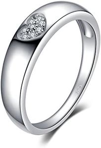 JewelryPalace Cuore Anelli Donna Argento 925, Fedine Fidanzamento, Diamante Simulato Zirconi Anniversario Matrimonio Promessa Sposa Bande Anelli Donna, Gioielli Donna