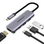 Newmight USB C to HDMI Adapter USB C Hub 4 in 1 USB C adapter with with 100W Power Delivery HDMI 4K USB3.0 Fast Data Transfer for Macbook Air/iPad Pro and Other Type C Devices