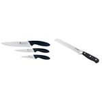 Amazon Brand - Solimo Classic Stainless Steel 3-Piece Knife Set Stainless Steel Bread Knife (20cm)