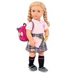 Our Generation Hally Doll – Soft 18-inch Fashion Doll with Holiday Clothing Accessories – Unique Grey-blue Eyes and Curly Blonde Hair