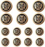 Meillia 11 Pieces Gold Metal Blazer Button Set 15MM 20MM for Blazers, Suits, Sport Coats, Uniform, Jackets Black Gold