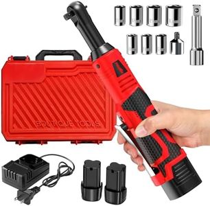 FULLYEA Electric Ratchet Wrench Set,40 Ft-lbs, 550 RPM, 16.8V Cordless Ratchet Wrench 3/8", Variable Speed Power Ratchet Tool Kit with 1/4" Adapter, LED Light, 2 * 2.0Ah Batteries and Fast Charger
