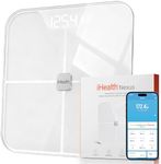 iHealth Nexus Smart Scale for Body Weight Bluetooth, Digital Bathroom Scale Body Fat and Muscle, Body Composition Monitor Health Analyzer for BMI Compatible for iOS & Android Accurate to 0.1lb-White