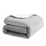 Pfimigh Waterproof Dog Blanket, 3-Layer Flannel and Sherpa Pet Throw, Reversible Protector Cover for Bed Couch Sofa, Sliver Grey, 50"x60"