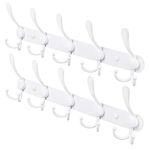 WHITGO Wall Mounted Coat Hook, 2 Pack 15 Hooks Heavy Duty Stainless Steel Coat Hook Rail Organizer Rack Robe Hat Clothes Wall Mount Hook Hanger Towel Rack