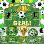 151 Pack Football Party Supplies Sports Theme Birthday Decorations Football Party Tableware Set-Plate Napkin tablecloth Football Backdrop for Boys Sports Theme Birthday Decorations Serves 20 Guests