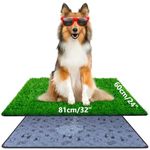 Pee Pads for Dogs with Fake Grass, 32" x 24" Indoor Artificial Grass for Dogs Potty, Lawn Pee Pads for Doggie Washable, Reusable and Lawn for Replacement, Puppy Training Litter Box for Outdoor Patio