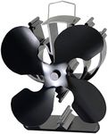 4-Blade Heat Powered Stove Fan for Wood / Log Burner/Fireplace increases 80% more warm air than 2 blade fan- Eco Friendly