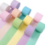 PartyWoo Crepe Paper Streamers 10 Rolls 820ft, Pack of Crepe Paper in Pastel Color, Pastel Streamers, Crepe Paper for Birthday Decorations, Party Decorations, Wedding Decorations (1.8 In x 82 Ft/Roll)