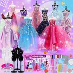 1000+Pcs - Fashion Designer Kit for Girls with 6 Mannequins- Creativity DIY Arts & Crafts Kit Learning Toys Sewing Kit for Kids- Teen Girls Kids Birthday Gift Present Age 6 7 8 9 10 11 12+