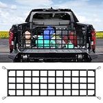 Tailgate Net for Pickup Truck Bed - Cargo Trucks Bed Divider for Full Size Truck 60'' x 18'' (Black) - Mesh Tail gate Competible with Chevy, Ford, Tacoma, Toyota, Ram etc