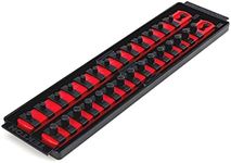 TEKTON 1/4, 3/8 Inch Drive Socket Rails & 13 Inch Tray (Red) | OST72128