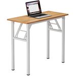 Need Small Desk 31 1/2" No Assembly Foldable Writing Table,Sturdy and Heavy Duty Folding Computer Desks for Small Space/Home Office/Dormitory AC5BW(80 * 40)