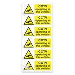 stika.co Set of 6 CCTV Camera operating in this Vehicle signs 8x3cm, Warning car taxi bus decals Adhesive Waterproof Vinyl Stickers (Premium Laminated Vinyl)