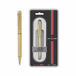 Pierre Cardin Jewel Satin Gold Premium Ball Pen with Twist Mechanism | Crystal Studded Stone on Top | Ideal For Diwali, Festive & Corporate Gifting