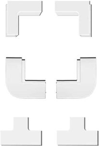 Cable Management Connector Accessory Pack for Delamu Cord Hider Cable Hider CC01/CC01-15/CC10-2, 2 Inside Elbows, 2 Outside Elbows, 2 T Connectors, Fits for ASIN B07GPFDL1K/B08NJJWNQW/B0D6V561J1