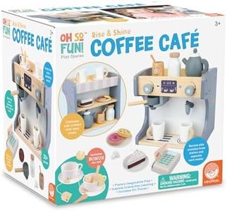 MindWare Oh So Fun! Rise & Shine Coffee Café and Kids Tea Set for 3 Year Olds and Up