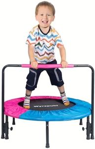 Wyrzpuhl 36 Inch Kids Trampoline - Mini Toddler Trampoline with Foam Handle, Small Rebounder Trampoline for Adult Fitness with Safety Padded Cover Indoor and Outdoor Use for Fun