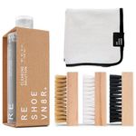 Resheovn8r Essential Kit 5 Piece Set Trainer Care Shoe Cleaning 3 Brushes Microfiber Towel 4 oz of Solution 50 Cleans