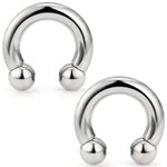 Ocptiy 2G 4G 6G 8G Titaniumm Septum Rings Medical Implant Grade Gauges Tunnels Earring Stretching kit Hypoallergenic Septum Nose Ring Ear Hoop Earring Piercing Jewelry Women Men 12mm 14mm 16mm, Metal,