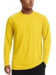 TACVASEN Rash Guard for Men Fishing Shirts Long Sleeve Shirts UV Shirts Sun Protection SPF Shirts Outdoor Shirts Quick-Dry Athletic Shirt Mens Workout Shirts Yellow