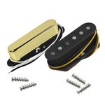 FLEOR Vintage Single Coil Pickups Set Golden Neck & Bridge Pickup (50mm/55mm) Alnico 5 Magnet for TL TE Style Guitar Parts