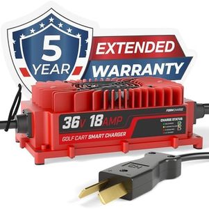 FORM 36 Volt Golf Cart Battery Charger for Club Car, EZGO & Yamaha Golf Carts with Crowfoot Plug - 36V 18AMP Lead Acid Battery Charger