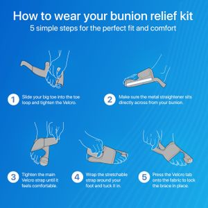 Sports Laboratory Bunion Corrector Set – Silicone Toe Separators, Blue